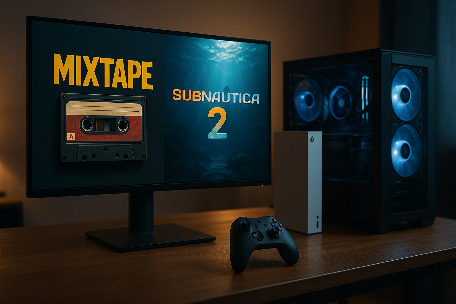 Photorealistic gaming image inspired by the article: Γιατί τα Mixtape και Subnautica 2 ξεχωρίζουν στο Xbox Game Pass τώρα