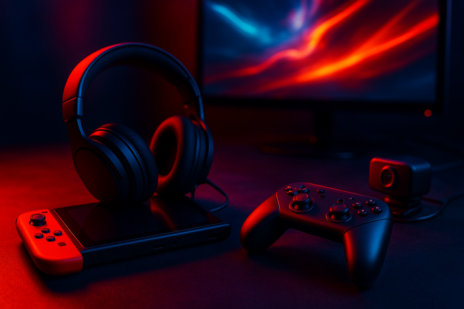 Photorealistic technology image inspired by the article: Τα καλύτερα αξεσουάρ για το Nintendo Switch 2 στο Prime Day 2026