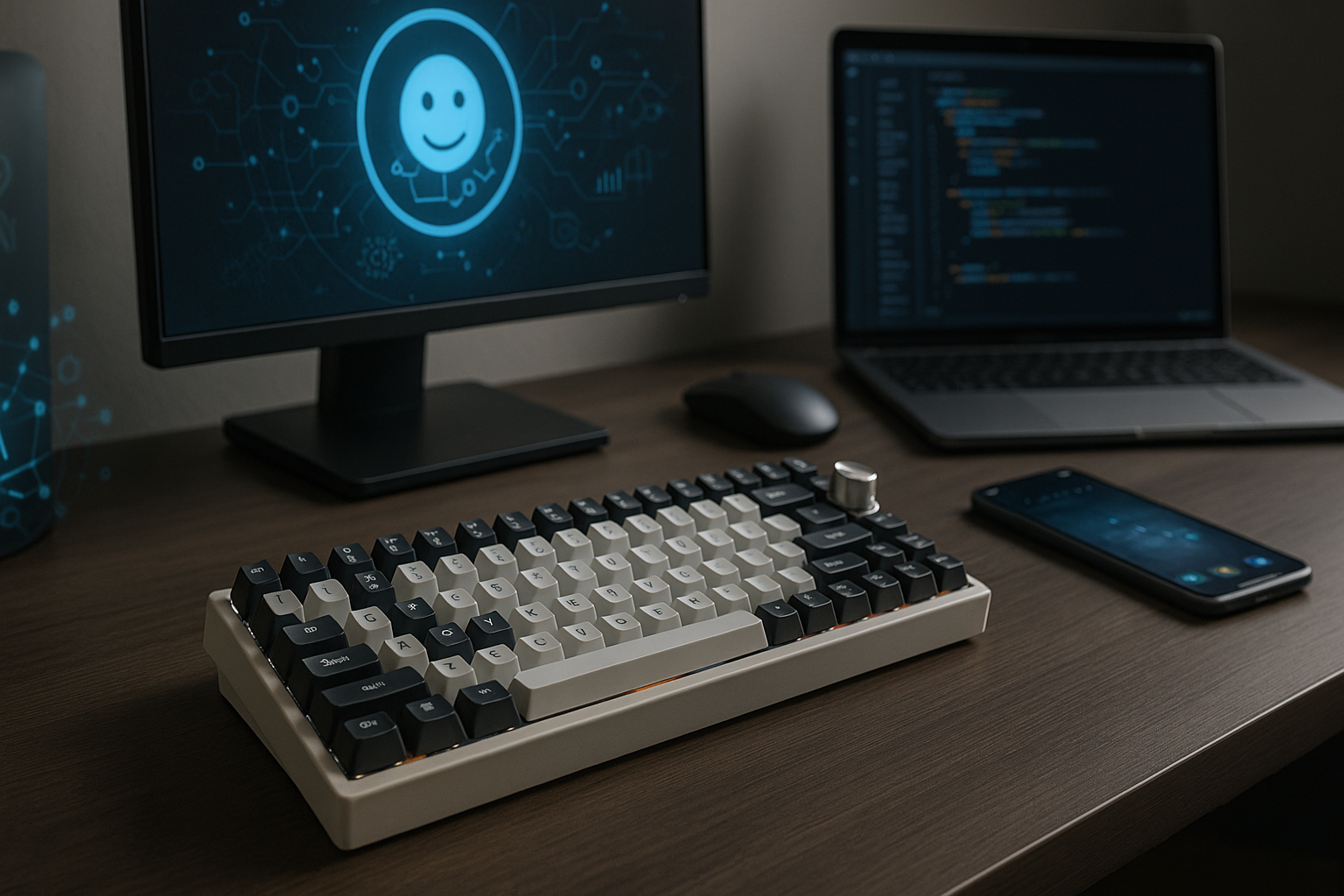 Photorealistic technology image inspired by the article: Το Royal Kludge R65 ξανά στην πιο χαμηλή τιμή των 45$ στο Amazon