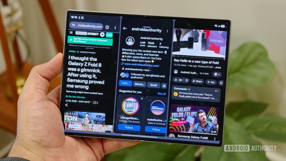 Το Galaxy Z Fold 8 φέρνει νέο τριπλό multitasking με οθόνη διαχωρισμού 90:10