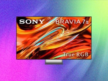 Photorealistic gaming image inspired by the article: Sony Bravia 7 Mark II 2026: Μεσαίας κατηγορίας αλλά με υψηλή τιμή.