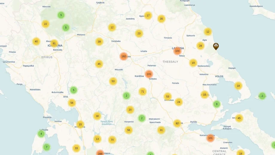 Χάρτης ασφαλών σημείων συγκέντρωσης του mysafetyplan.gov.gr